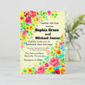 Farbenfrohe blumengeschichtliche Einladung | Aquar (Stehend Vorderseite)