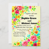 Farbenfrohe blumengeschichtliche Einladung | Aquar (Vorderseite)