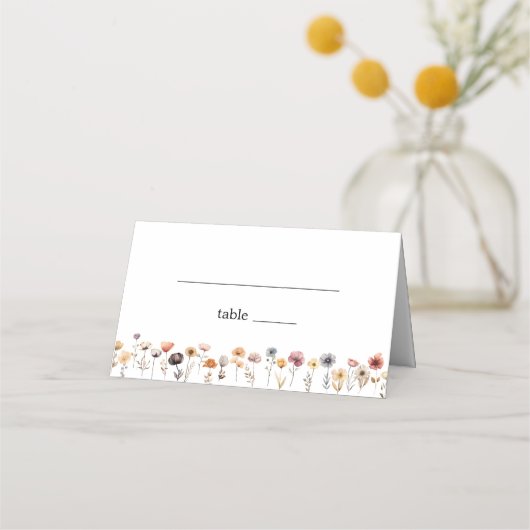 farbenfrohe blumengeschliffene Platzkarte (Vorderseite)