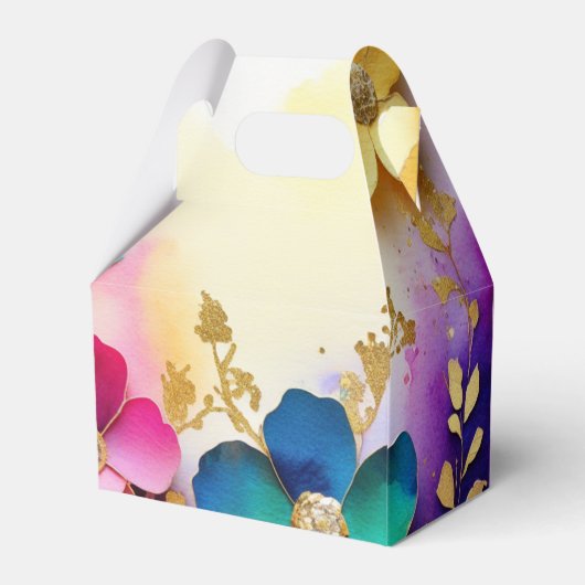 Farbenfrohe Blumengeschmacksbox Geschenkschachtel (Rückseite)