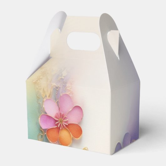 Farbenfrohe Blumengeschmacksbox Geschenkschachtel (Rückseite)