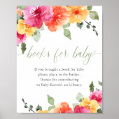 Farbenfrohe, blumengeschmückte Babydusche Poster (Vorne)