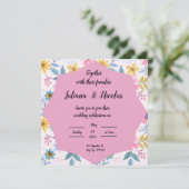 Farbenfrohe blumengeschmückte Einladungstöne Einladung (Stehend Vorderseite)