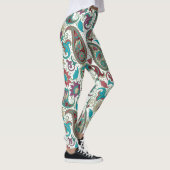 Farbenfrohe blumengeschmückte ethnische Motive Leggings (Rechts)
