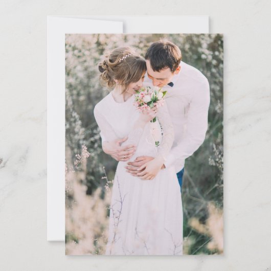 Farbenfrohe blumengeschmückte Foto Einladung (Rückseite)