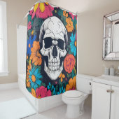 Farbenfrohe, blumengeschmückte Kunst Duschvorhang (Beispiel)