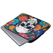 Farbenfrohe, blumengeschmückte Kunst Laptopschutzhülle (Vorne Knopf)