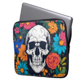 Farbenfrohe, blumengeschmückte Kunst Laptopschutzhülle (Vorderseite Links)