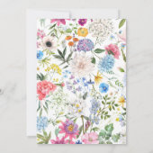 Farbenfrohe, blumengeschmückte Save the Date (Rückseite)