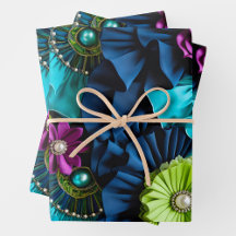 Farbenfrohe Blumengestelle Art Wrapping Paper Shee