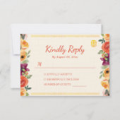 Farbenfrohe Blumengestelle Beige Chinesische Hochz RSVP Karte (Vorderseite)