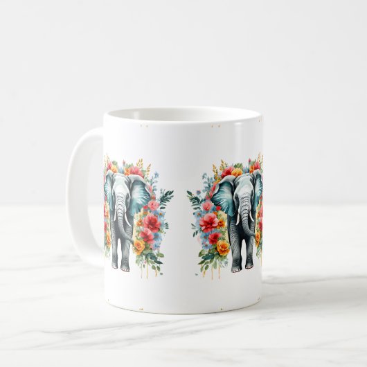 Farbenfrohe Blumengestelle Kaffeetasse (Vorderseite Links)