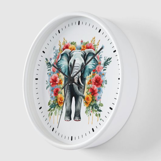 Farbenfrohe Blumengestelle Uhr (Winkel)