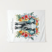 Farbenfrohe Blumengestelle Wandteppich (Vorderseite (Horizontal))