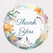 Farbenfrohe Blumengrenze mit Dankeschön Etiketten (Design 1)