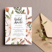 Farbenfrohe Blumengrün Blätter Brautparty Einladung