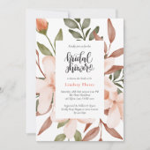 Farbenfrohe Blumengrün Blätter Brautparty Einladung (Vorderseite)