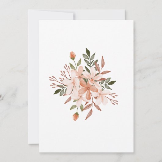 Farbenfrohe Blumengrün Blätter Brautparty Einladung (Rückseite)