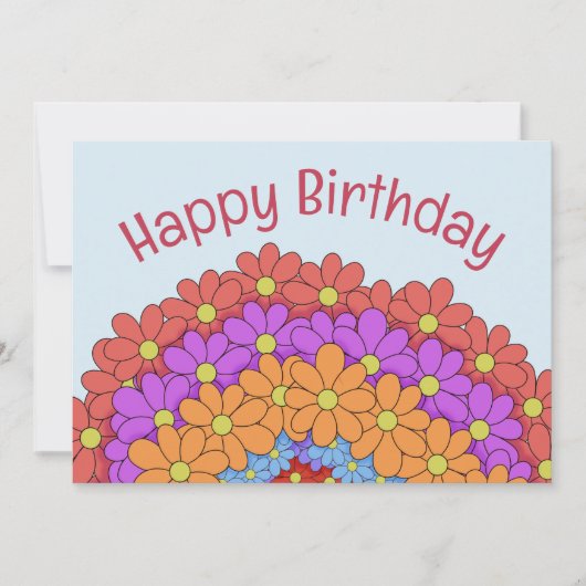 Farbenfrohe Blumengrüße zum Geburtstag Einladung (Vorderseite)
