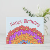 Farbenfrohe Blumengrüße zum Geburtstag Einladung (Stehend Vorderseite)