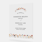 Farbenfrohe Blumenhochzeit Acrylschild (Winkel)