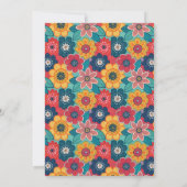 Farbenfrohe Blumenhochzeit dank Karte (Rückseite)