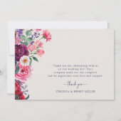 farbenfrohe Blumenhochzeit Dankeskarte (Rückseite)