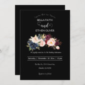 farbenfrohe Blumenhochzeit Einladung (Vorne/Hinten)