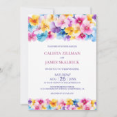 farbenfrohe Blumenhochzeit Einladung (Vorderseite)