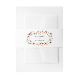 farbenfrohe Blumenhochzeit Einladungsbanderole