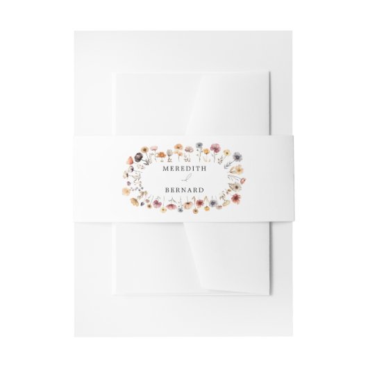 farbenfrohe Blumenhochzeit Einladungsbanderole (Vorderseite Beispiel)