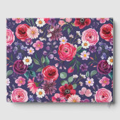 farbenfrohe Blumenhochzeit Gästebuch (Rückseite)