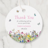 farbenfrohe Blumenhochzeit Geschenkanhänger (Vorderseite)