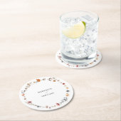 farbenfrohe Blumenhochzeit Runder Pappuntersetzer (Vor Ort)