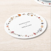 farbenfrohe Blumenhochzeit Runder Pappuntersetzer (Angewinkelt)