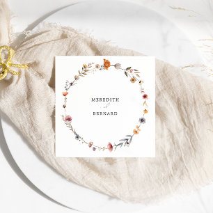 farbenfrohe Blumenhochzeit Serviette