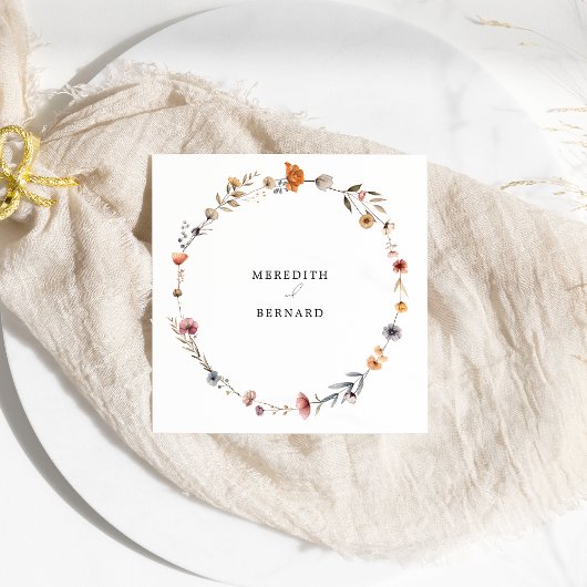 farbenfrohe Blumenhochzeit Serviette