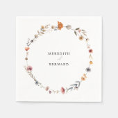 farbenfrohe Blumenhochzeit Serviette (Vorderseite)