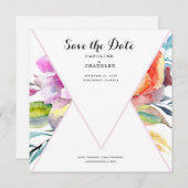 Farbenfrohe Blumenhochzeit Speichern Sie die Datum Save The Date (Vorne/Hinten)