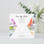 Farbenfrohe Blumenhochzeit Speichern Sie die Datum Save The Date (Stehend Vorderseite)
