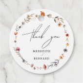 Farbenfrohe Blumenhochzeit Vielen Dank Geschenkanhänger (Rückseite)