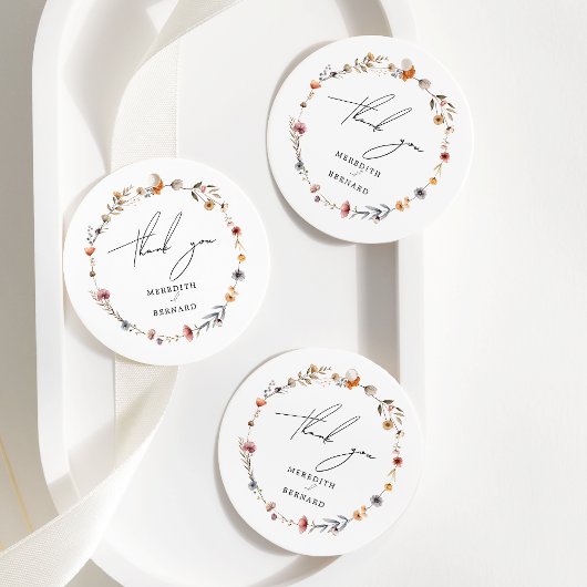 Farbenfrohe Blumenhochzeit Vielen Dank Geschenkanhänger