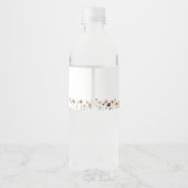 farbenfrohe Blumenhochzeit Wasserflaschenetikett (Rückseite)