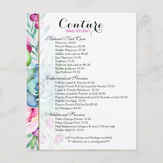 Farbenfrohe Blumenkarte Flyer (Vorne)