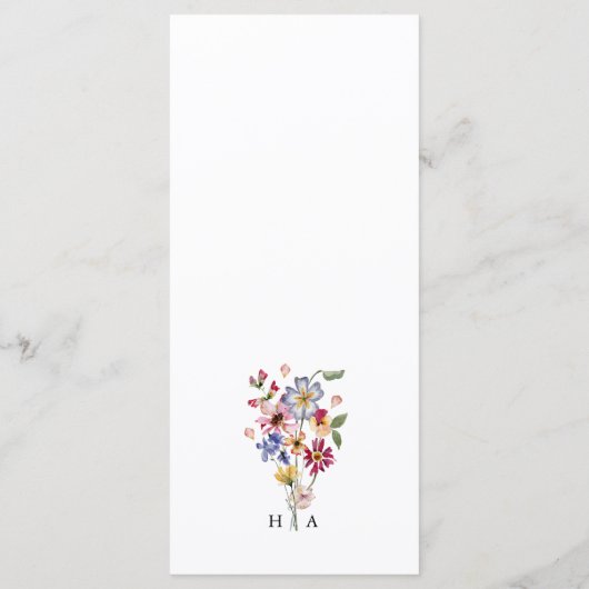 Farbenfrohe Blumenkarte Menükarte (Rückseite)