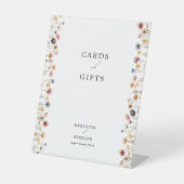 Farbenfrohe Blumenkarten und Geschenke Sockelschild (Vorderseite)