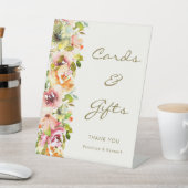 Farbenfrohe Blumenkarten und Geschenke Sockelschild (In SItu)