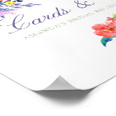 Farbenfrohe Blumenkarten und Geschenke Unterschrif Poster (Ecke)