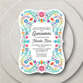 Farbenfrohe Blumenkatze Einladung