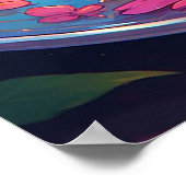 Farbenfrohe Blumenkost mit Kräutertee Poster (Ecke)